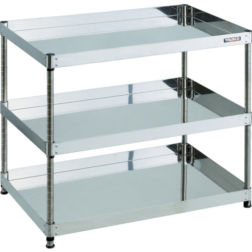 TRUSCO Stainless Steel Cart 304 Clean Phoenix Rack Type 750X500 3 Tiers CPE3-R973 1 Unit
