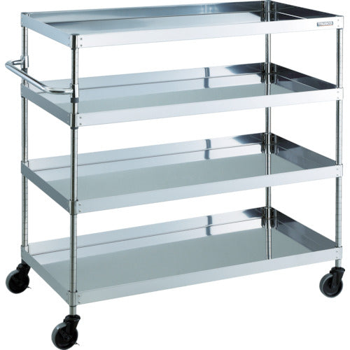 ＴＲＵＳＣＯ　ステンレス製ワゴン　クリーンフェニックスワゴン　ＳＵＳ４３０　Ｗ６００×Ｄ４００×Ｈ１２００　４段　CPE4-1264　1 台