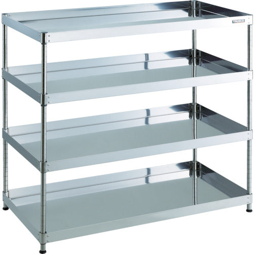 TRUSCO 스테인리스제 왜건 클린 피닉스 왜건 SUS430 랙형 W1200×D600×H1092 4단 CPE4-R12124 1대