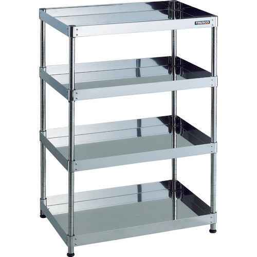 TRUSCO 스테인리스제 왜건 클린 피닉스 왜건 SUS430 랙형 W750×D500×H1092 4단 CPE4-R1274 1대