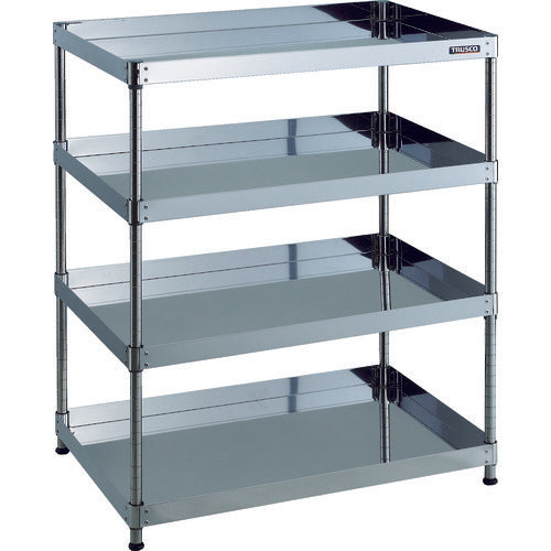 TRUSCO 스테인리스제 왜건 클린 피닉스 왜건 SUS430 랙형 W900×D600×H1092 4단 CPE4-R1294 1대