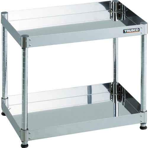 TRUSCO Stainless Steel Cart Clean Phoenix Cart SUS430 Rack Type W900 x D600 x H492 2 Tiers CPE4-R692 1 Unit