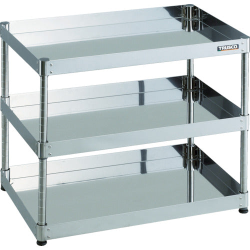 TRUSCO Stainless Steel Cart Clean Phoenix Cart SUS430 Rack Type W600 x D400 x H632 3 Tiers CPE4-R763 1 Unit