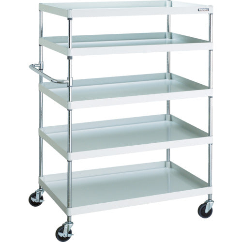 TRUSCO Tool Wagon Phoenix Wagon, Noise-Reducing, 1000 x 650 x H1500, 5 Tiers, White, PEW-15105-W, 1 Unit