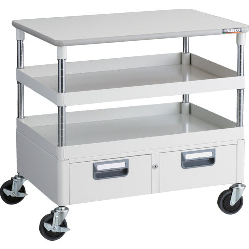 TRUSCO 툴 왜건 피닉스 왜건 소음 750X500XH740 인출 천판 부착 화이트 PEW-772WT-W 1대