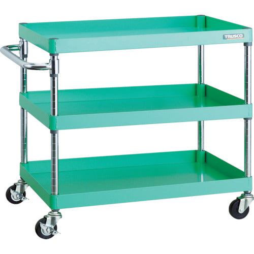 TRUSCO 툴 왜건 피닉스 왜건 750X500 3단 Φ75 고무 바퀴 영 그린 PEW-773-G75-YG 1대