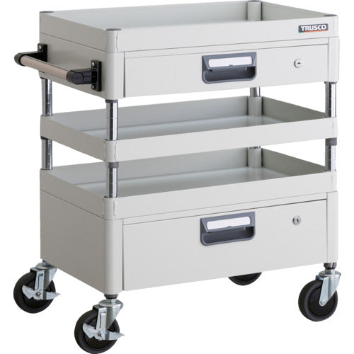 TRUSCO Tool Wagon Phoenix Wagon, Noise-reducing, 750 x 500 x H740, with Drawer, White, PEW-773VZ-W, 1 Unit