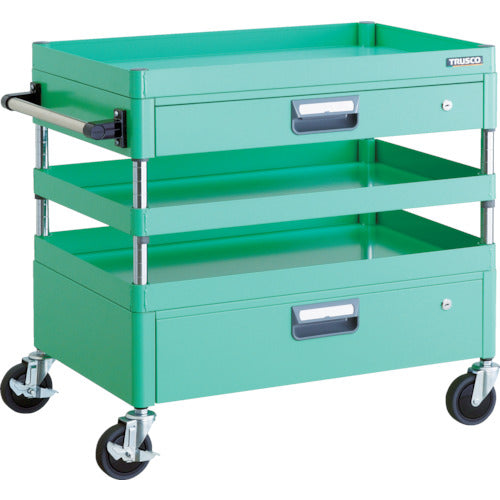 TRUSCO Tool Wagon Phoenix Wagon Noise-reducing 750 x 500 x H740 with drawer Young Green PEW-773VZ-YG 1 unit