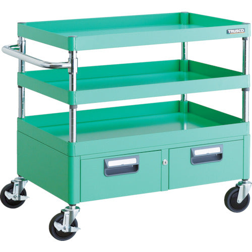 TRUSCO Tool Wagon Phoenix Wagon Noise-reducing 750 x 500 x H740 with 2-row drawers Young Green PEW-773W-YG 1 unit