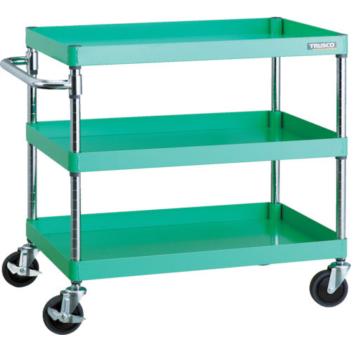 TRUSCO Tool Wagon Phoenix Wagon Noise-reducing 750 x 500 x H740 3-tier Young Green PEW-773-YG 1 unit