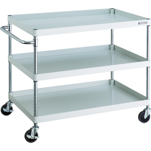 TRUSCO Tool Wagon Phoenix Wagon, Noise-reducing, 1000 x 650 x H880, 3 Tiers, White, PEW-9103-W, 1 Unit