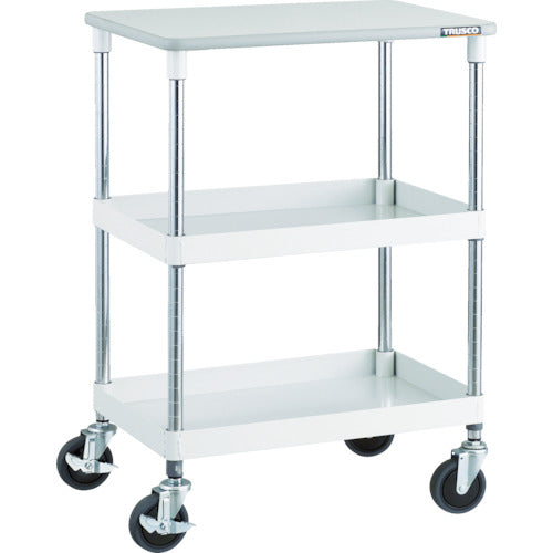 TRUSCO Tool Wagon Phoenix Wagon, Noise-reducing, 600 x 400 x H880, 2-tier, with top plate, White, PEW-962T-W, 1 unit