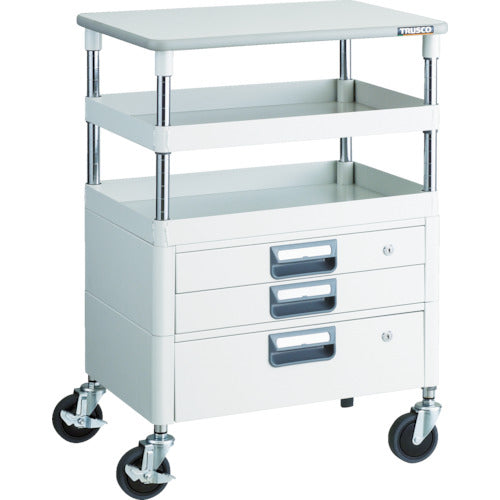TRUSCO 툴 왜건 피닉스 왜건 항균 소음 600X400XH880 인출 천판 첨부 화이트 PEW-962VXT-W 1대