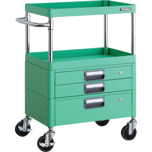 TRUSCO Tool Wagon Phoenix Wagon Noise-reducing 600 x 400 x H880 with drawer Young Green PEW-962VX-YG 1 unit