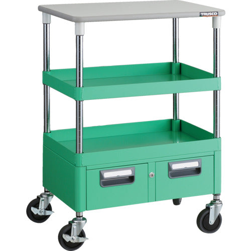 TRUSCO Tool Wagon Phoenix Wagon Noise-reducing 600 x 400 x H880 Drawer with top Young Green PEW-962WT-YG 1 unit