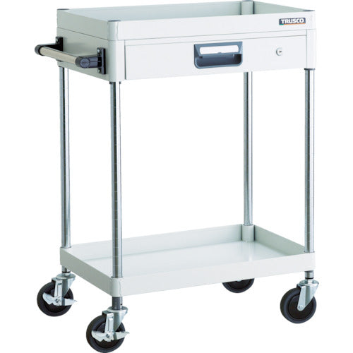 TRUSCO Tool Wagon Phoenix Wagon, Low-noise, 600 x 400, Thin Type with 1 Drawer, White, PEW-962Z-W, 1 Unit