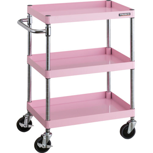 ＴＲＵＳＣＯ　ツールワゴン　フェニックスワゴン　６００Ｘ４００ＸＨ８８０　３段　ピンク　PEW-963-P　1 台