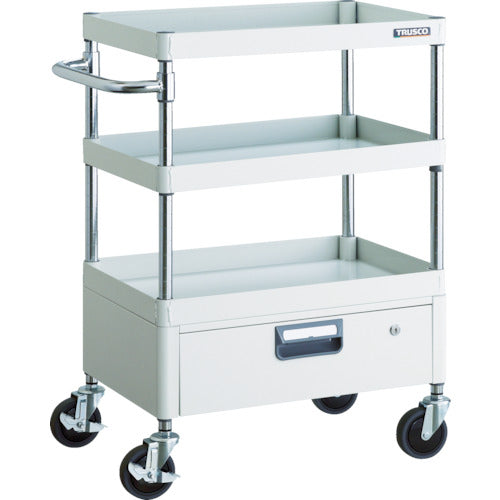 ＴＲＵＳＣＯ　ツールワゴン　フェニックスワゴン　省音　６００Ｘ４００ＸＨ８８０　１段引出付　ホワイト　PEW-963V-W　1 台