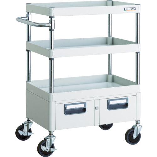 ＴＲＵＳＣＯ　ツールワゴン　フェニックスワゴン　省音　６００Ｘ４００ＸＨ８８０　２列引出付　ホワイト　PEW-963W-W　1 台