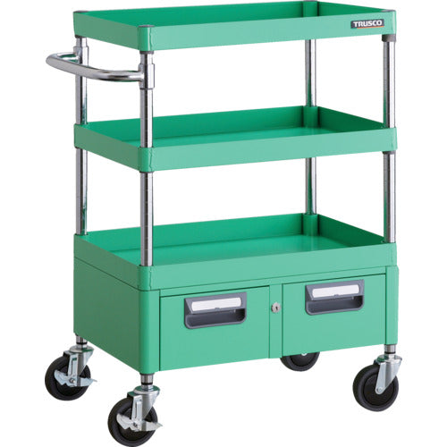 ＴＲＵＳＣＯ　ツールワゴン　フェニックスワゴン　省音　６００Ｘ４００ＸＨ８８０　２列引出付　ヤンググリーン　PEW-963W-YG　1 台