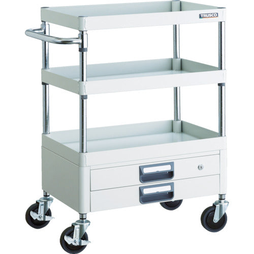 ＴＲＵＳＣＯ　ツールワゴン　フェニックスワゴン　省音　６００Ｘ４００ＸＨ８８０　２段引出付　ホワイト　PEW-963X-W　1 台