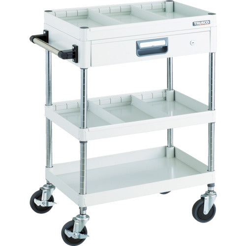 TRUSCO 툴 왜건 피닉스 왜건 소음 600X400 칸막이 2단 첨부 인출 첨부 화이트 PEW-963ZS2-W 1대
