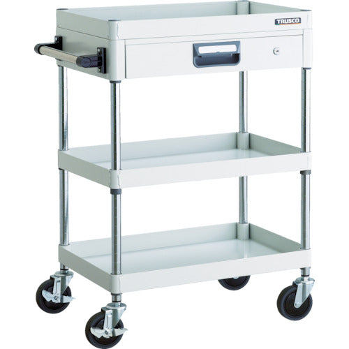 ＴＲＵＳＣＯ　ツールワゴン　フェニックスワゴン　省音　６００Ｘ４００　薄型１段引出付　ホワイト　PEW-963Z-W　1 台