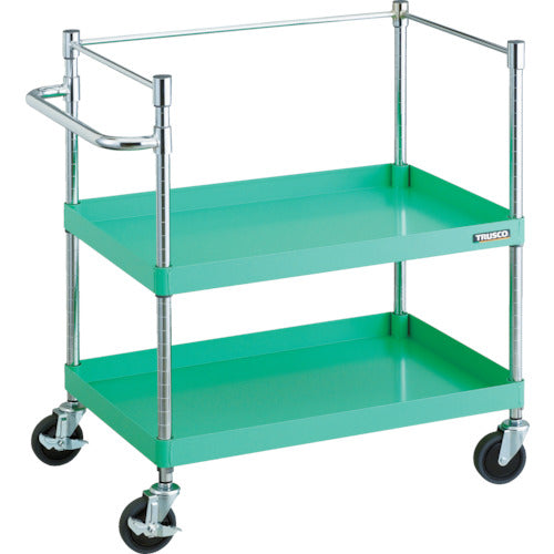 ＴＲＵＳＣＯ　ツールワゴン　フェニックスワゴン　省音　７５０Ｘ５００ＸＨ８８０　３方枠付　ヤンググリーン　PEW-972K-YG　1 台