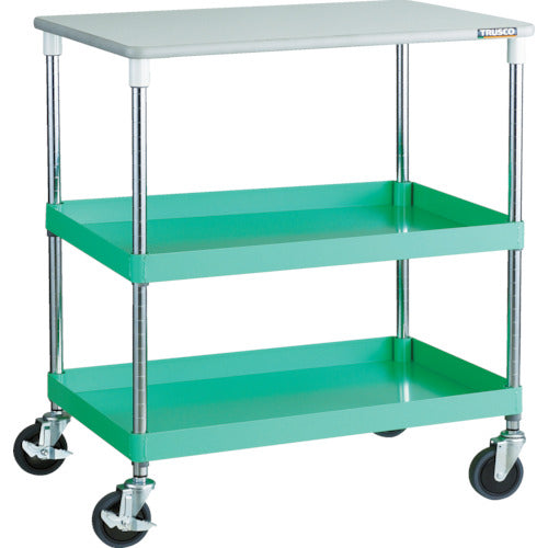 TRUSCO 툴 왜건 피닉스 왜건 소음 750X500XH880 2단 천판 부착 영 그린 PEW-972T-YG 1대
