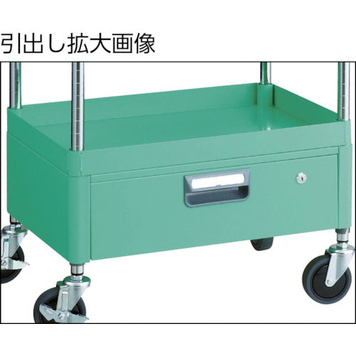 ＴＲＵＳＣＯ　ツールワゴン　フェニックスワゴン　省音　７５０Ｘ５００　１段引出　天板付　ホワイト　PEW-972VT-W　1 台