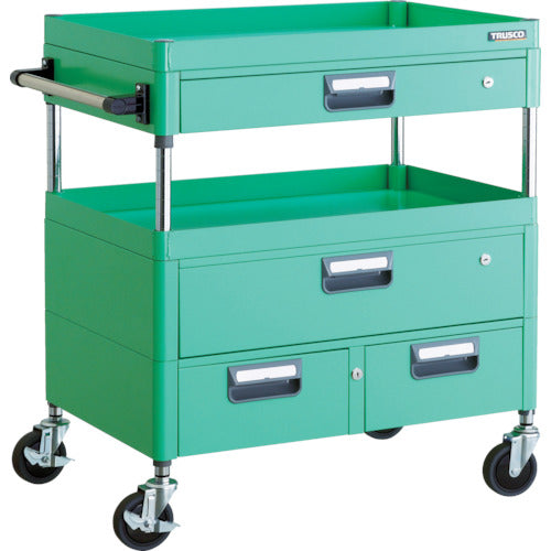 ＴＲＵＳＣＯ　ツールワゴン　フェニックスワゴン　省音　７５０Ｘ５００ＸＨ８８０　引出付　ヤンググリーン　PEW-972VWZ-YG　1 台