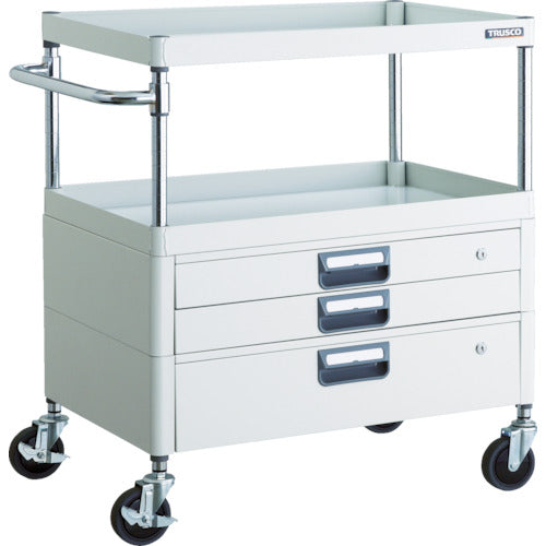 TRUSCO 툴 왜건 피닉스 왜건 소음 750X500XH880 인출 첨부 화이트 PEW-972VX-W 1대