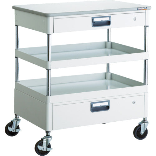 ＴＲＵＳＣＯ　ツールワゴン　フェニックスワゴン　省音　７５０Ｘ５００ＸＨ８８０　引出　天板付　ホワイト　PEW-972VZT-W　1 台