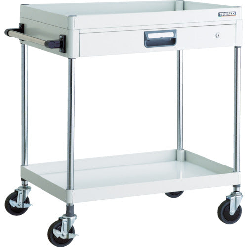 ＴＲＵＳＣＯ　ツールワゴン　フェニックスワゴン　省音　７５０Ｘ５００　薄型１段引出付　ホワイト　PEW-972Z-W　1 台