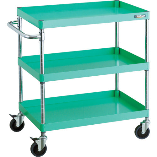 ＴＲＵＳＣＯ　ツールワゴン　フェニックスワゴン　省音　７５０Ｘ５００ＸＨ８８０　３段　ヤンググリーン　PEW-973C-YG　1 台