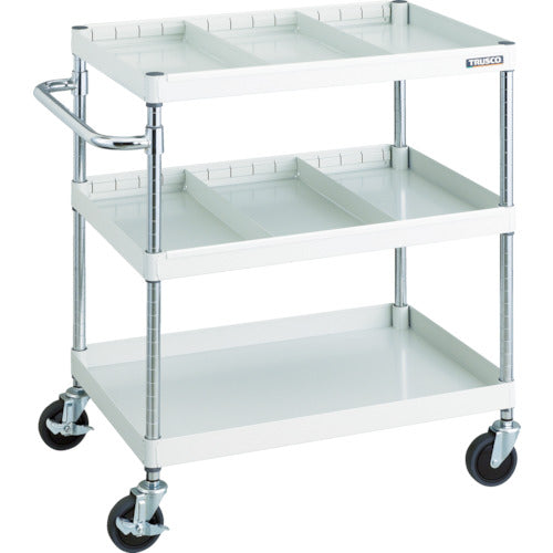 ＴＲＵＳＣＯ　ツールワゴン　フェニックスワゴン　省音　７５０Ｘ５００　仕切２段付　ホワイト　PEW-973S2-W　1 台