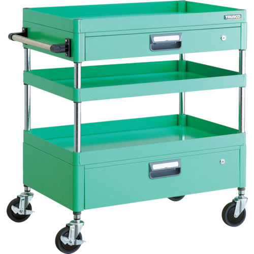 ＴＲＵＳＣＯ　ツールワゴン　フェニックスワゴン　省音　７５０Ｘ５００ＸＨ８８０　引出付　ヤンググリーン　PEW-973VZ-YG　1 台