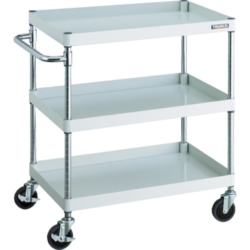 ＴＲＵＳＣＯ　ツールワゴン　フェニックスワゴン　省音　７５０Ｘ５００ＸＨ８８０　３段　ホワイト　PEW-973-W　1 台