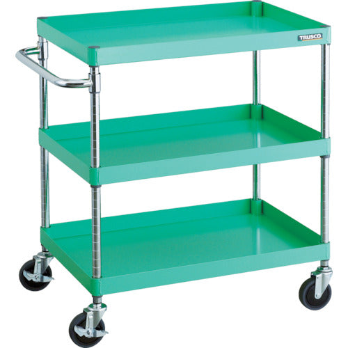 ＴＲＵＳＣＯ　ツールワゴン　フェニックスワゴン　省音　７５０Ｘ５００ＸＨ８８０　３段　ヤンググリーン　PEW-973-YG　1 台