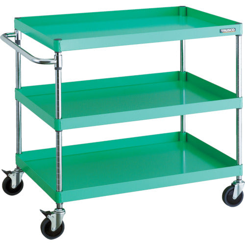 ＴＲＵＳＣＯ　ツールワゴン　フェニックスワゴン　省音　９００Ｘ６００ＸＨ８８０　３段　ヤンググリーン　PEW-993C-YG　1 台