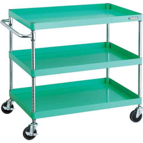 TRUSCO Tool Wagon Phoenix Wagon, Noise-reducing, 900 x 600 x H880, 3 Tiers, Young Green, PEW-993-YG, 1 Unit