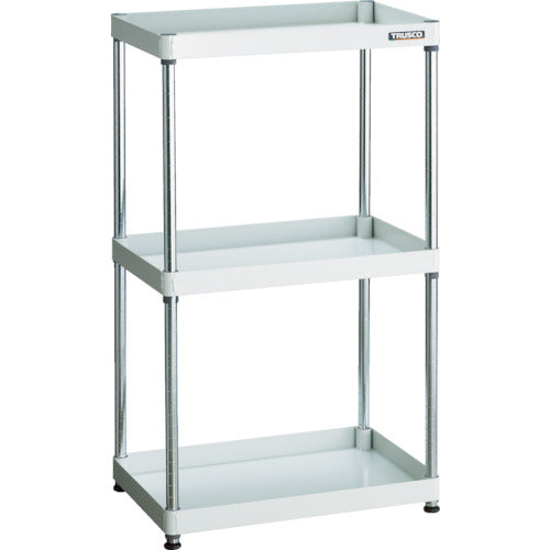 TRUSCO Steel Rack Phoenix Wagon Rack Type Antibacterial 600 x 400 3 Tiers White PEW-R1263-W 1 Unit