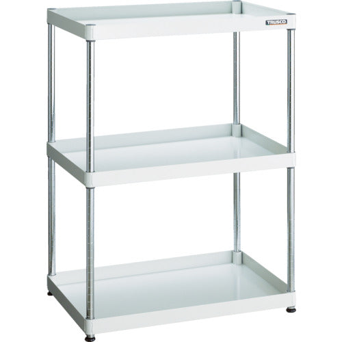 TRUSCO Steel Rack Phoenix Wagon Rack Type Antibacterial 750 x 500 3 Tiers White PEW-R1273-W 1 Unit
