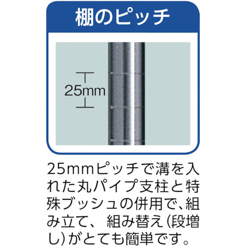 ＴＲＵＳＣＯ　スチールラック　フェニックスワゴンラック型　　抗菌７５０Ｘ５００　３段　ホワイト　PEW-R1273-W　1 台