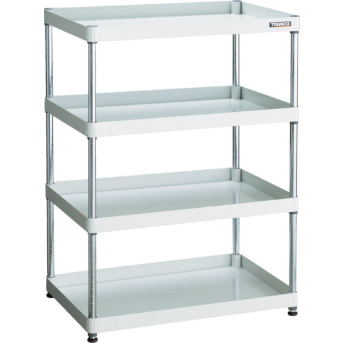 TRUSCO Steel Rack Phoenix Wagon Rack Type Antibacterial 750 x 500 4 Tiers White PEW-R1274-W 1 Unit
