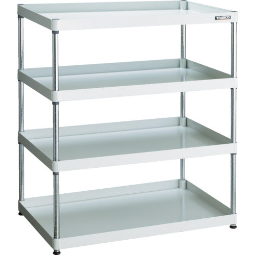 TRUSCO Steel Rack Phoenix Wagon Rack Type Antibacterial 900 x 600 4 Tiers White PEW-R1294-W 1 Unit
