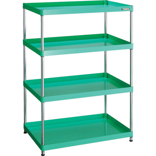TRUSCO Steel Rack Phoenix Wagon Rack Type Antibacterial 900 x 600 4 Tiers Young Green PEW-R1594-YG 1 Unit
