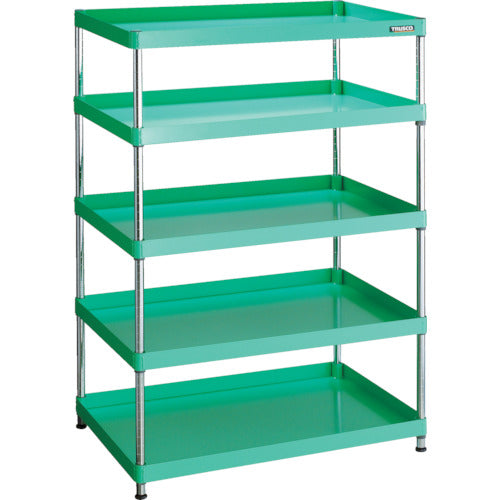 TRUSCO Steel Rack Phoenix Wagon Rack Type Antibacterial 900 x 600 5 Tiers Young Green PEW-R1595-YG 1 Unit