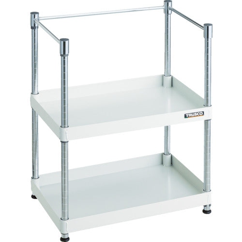 TRUSCO Steel Rack Phoenix Wagon Rack Type Antibacterial 600 x 400 with 3-sided Frame White PEW-R962K-W 1 Unit