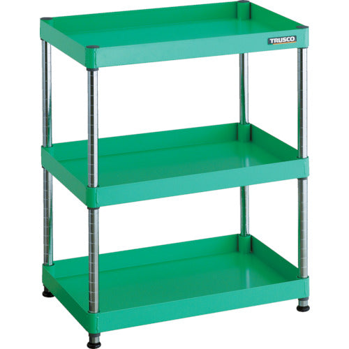 TRUSCO Steel Rack Phoenix Wagon Rack Type Antibacterial 600X400 3 Tiers Young Green PEW-R963-YG 1 Unit